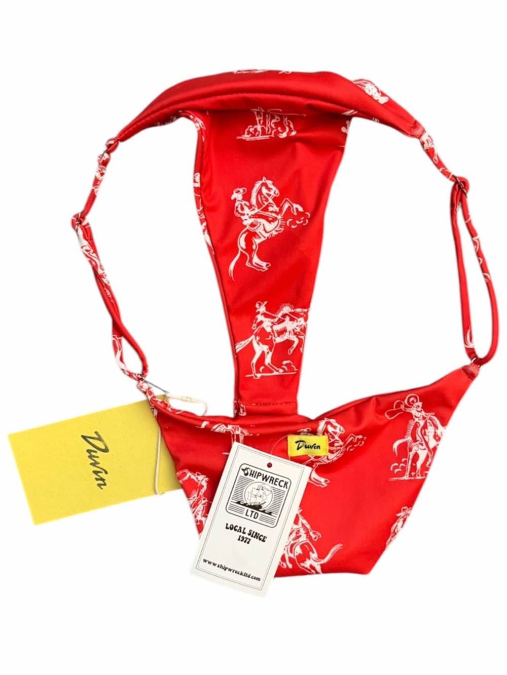 Duvin Red Cowboy Cheeky Bikini Bottom with Adjustable Sides - Picture 8 of 10